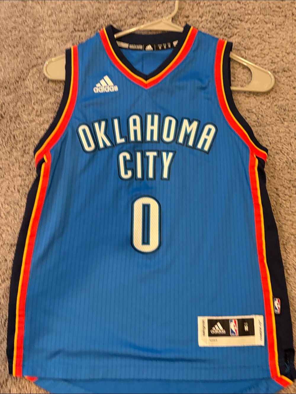 adidas Oklahoma City Thunder Blue #0 Russell Westbrook Basketball Jersey